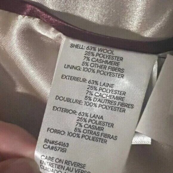 Calvin Klein Camel Single-Breasted Button Coat Wool Cashmere Blend Size 8 NWT - Picture 8 of 11